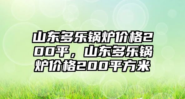 山東多樂鍋爐價格200平，山東多樂鍋爐價格200平方米