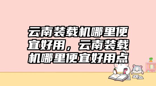 云南裝載機(jī)哪里便宜好用，云南裝載機(jī)哪里便宜好用點