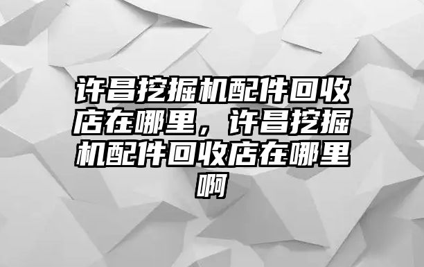 許昌挖掘機(jī)配件回收店在哪里，許昌挖掘機(jī)配件回收店在哪里啊