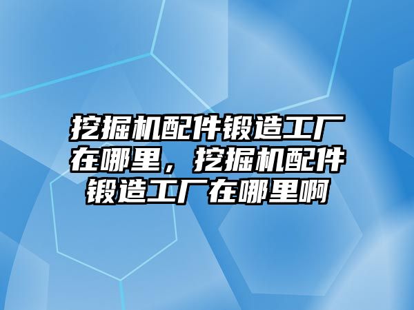 挖掘機(jī)配件鍛造工廠在哪里，挖掘機(jī)配件鍛造工廠在哪里啊