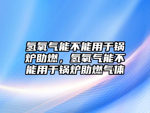 氫氧氣能不能用于鍋爐助燃，氫氧氣能不能用于鍋爐助燃?xì)怏w