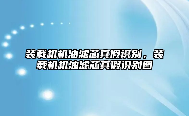 裝載機機油濾芯真假識別，裝載機機油濾芯真假識別圖