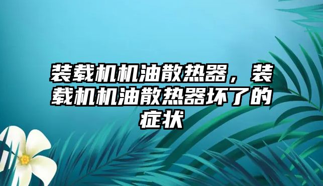 裝載機機油散熱器，裝載機機油散熱器壞了的癥狀