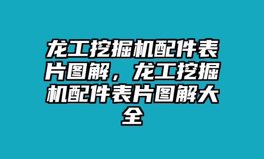 龍工挖掘機(jī)配件表片圖解，龍工挖掘機(jī)配件表片圖解大全