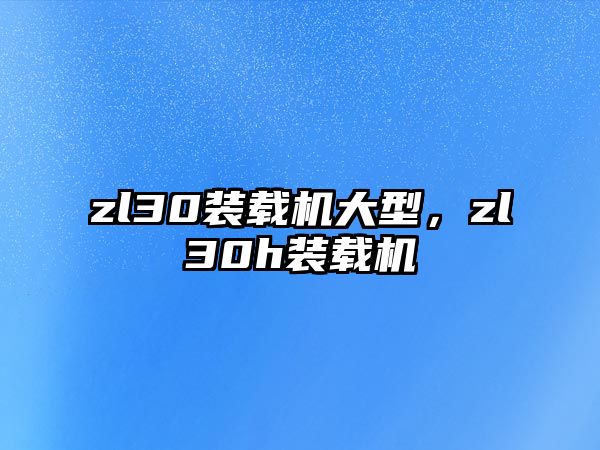 zl30裝載機(jī)大型，zl30h裝載機(jī)