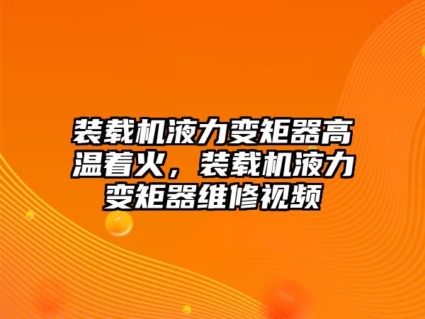 裝載機液力變矩器高溫著火，裝載機液力變矩器維修視頻