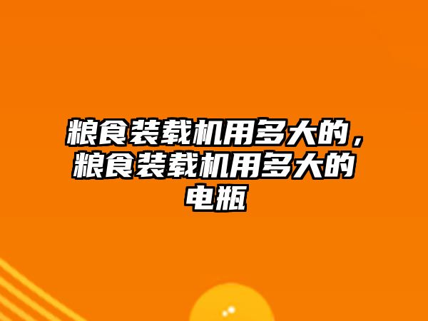 糧食裝載機用多大的，糧食裝載機用多大的電瓶