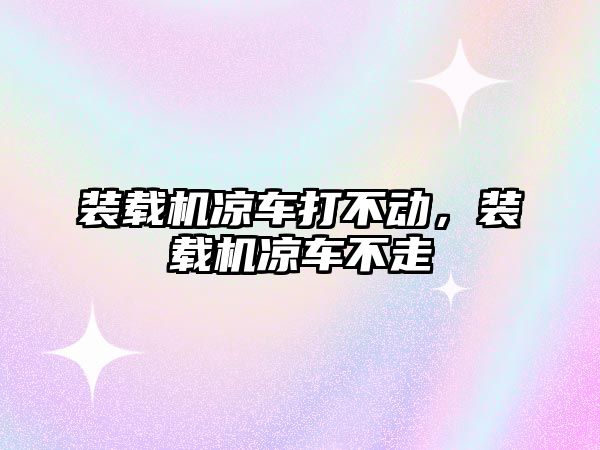 裝載機涼車打不動，裝載機涼車不走