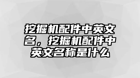 挖掘機(jī)配件中英文名，挖掘機(jī)配件中英文名稱是什么