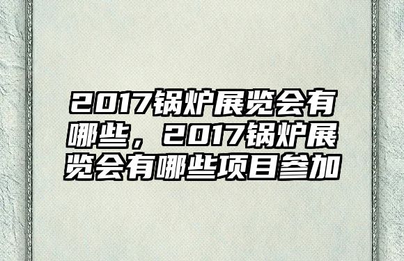 2017鍋爐展覽會(huì)有哪些，2017鍋爐展覽會(huì)有哪些項(xiàng)目參加