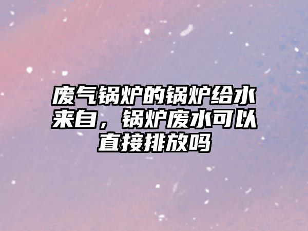 廢氣鍋爐的鍋爐給水來自，鍋爐廢水可以直接排放嗎