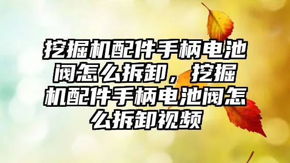 挖掘機配件手柄電池閥怎么拆卸，挖掘機配件手柄電池閥怎么拆卸視頻