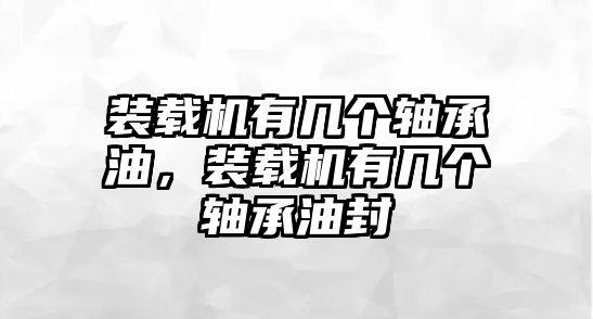 裝載機(jī)有幾個(gè)軸承油，裝載機(jī)有幾個(gè)軸承油封