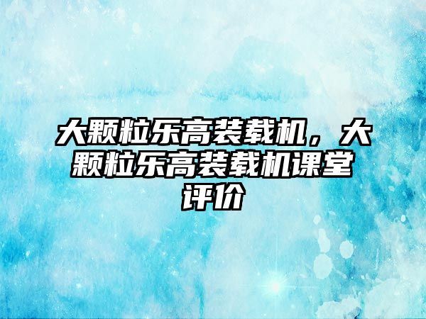 大顆粒樂(lè)高裝載機(jī)，大顆粒樂(lè)高裝載機(jī)課堂評(píng)價(jià)