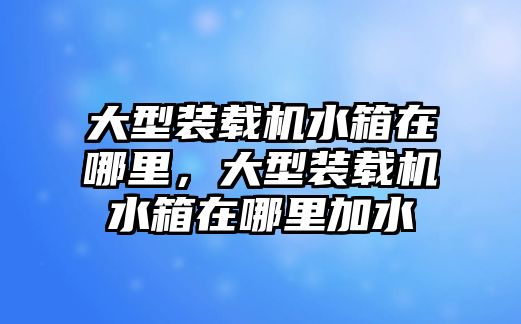 大型裝載機水箱在哪里，大型裝載機水箱在哪里加水