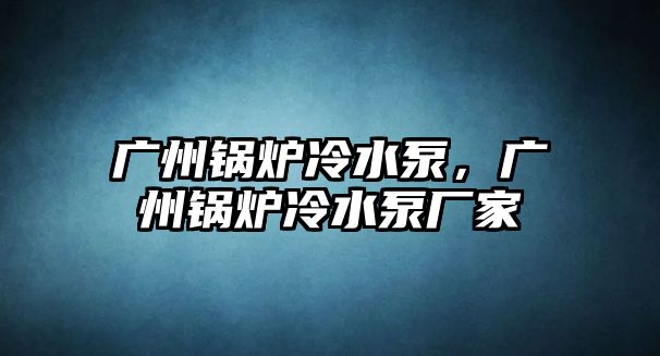 廣州鍋爐冷水泵，廣州鍋爐冷水泵廠家