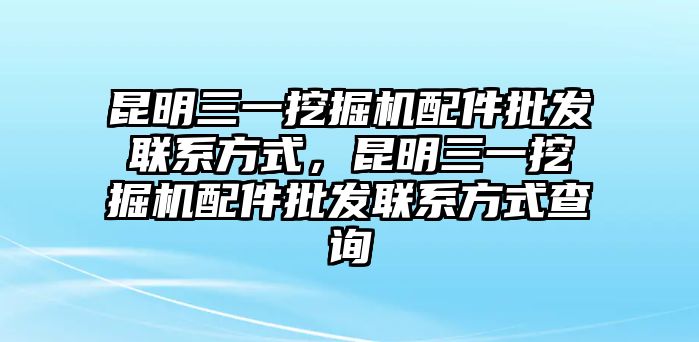 昆明三一挖掘機(jī)配件批發(fā)聯(lián)系方式，昆明三一挖掘機(jī)配件批發(fā)聯(lián)系方式查詢