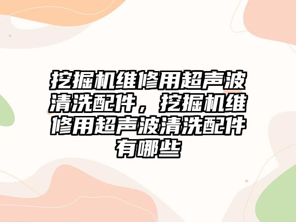 挖掘機維修用超聲波清洗配件，挖掘機維修用超聲波清洗配件有哪些