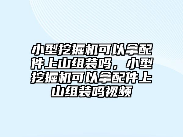 小型挖掘機可以拿配件上山組裝嗎，小型挖掘機可以拿配件上山組裝嗎視頻