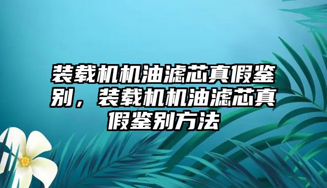 裝載機機油濾芯真假鑒別，裝載機機油濾芯真假鑒別方法