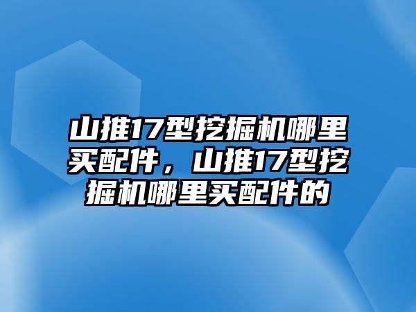 山推17型挖掘機哪里買配件，山推17型挖掘機哪里買配件的