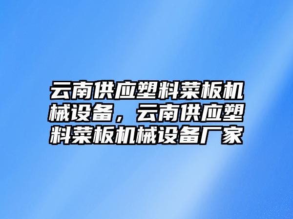 云南供應(yīng)塑料菜板機械設(shè)備，云南供應(yīng)塑料菜板機械設(shè)備廠家