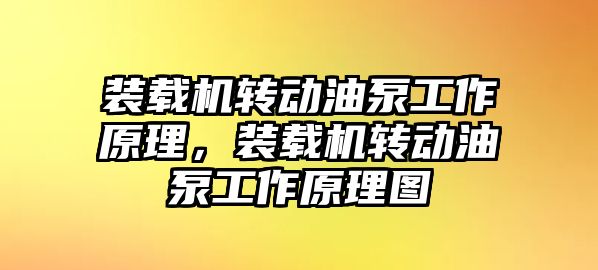 裝載機轉動油泵工作原理，裝載機轉動油泵工作原理圖