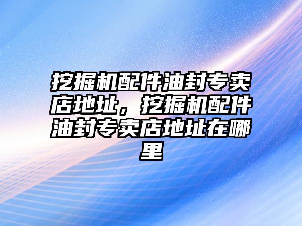 挖掘機配件油封專賣店地址，挖掘機配件油封專賣店地址在哪里