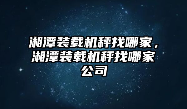 湘潭裝載機秤找哪家，湘潭裝載機秤找哪家公司