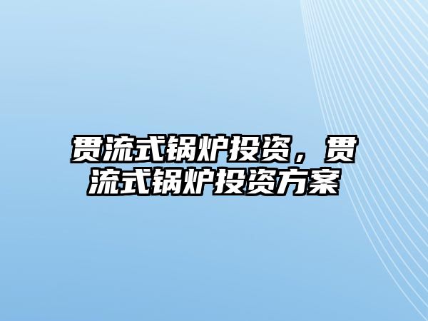 貫流式鍋爐投資，貫流式鍋爐投資方案