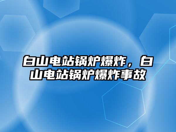 白山電站鍋爐爆炸，白山電站鍋爐爆炸事故