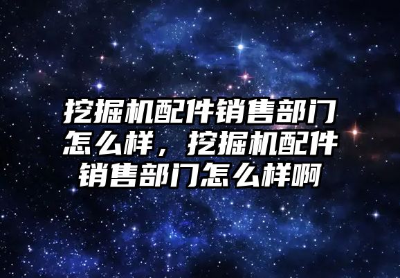 挖掘機配件銷售部門怎么樣，挖掘機配件銷售部門怎么樣啊