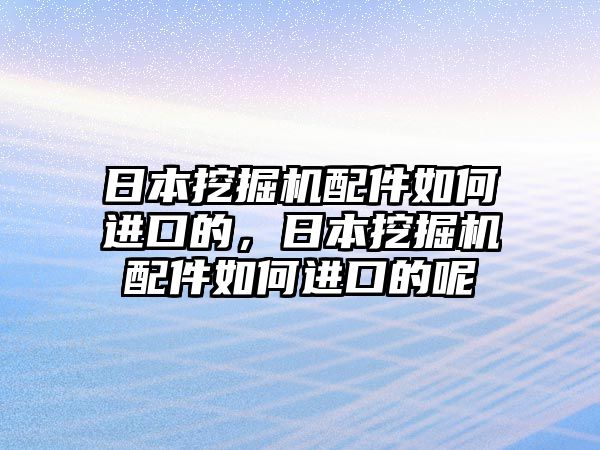 日本挖掘機(jī)配件如何進(jìn)口的，日本挖掘機(jī)配件如何進(jìn)口的呢