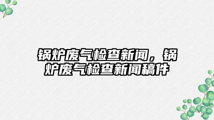 鍋爐廢氣檢查新聞，鍋爐廢氣檢查新聞稿件