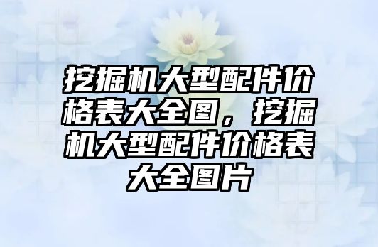 挖掘機大型配件價格表大全圖，挖掘機大型配件價格表大全圖片