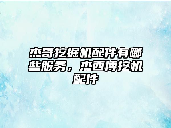 杰哥挖掘機配件有哪些服務，杰西博挖機配件