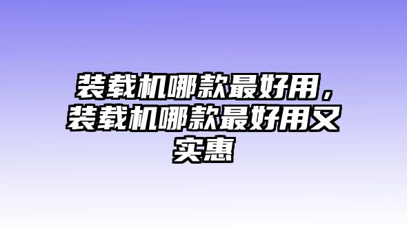 裝載機哪款最好用，裝載機哪款最好用又實惠