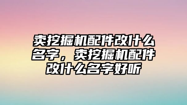 賣挖掘機配件改什么名字，賣挖掘機配件改什么名字好聽