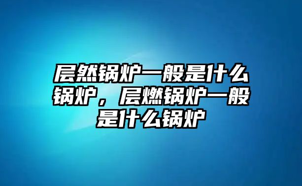 層然鍋爐一般是什么鍋爐，層燃鍋爐一般是什么鍋爐