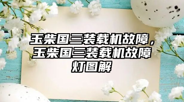 玉柴國三裝載機故障，玉柴國三裝載機故障燈圖解