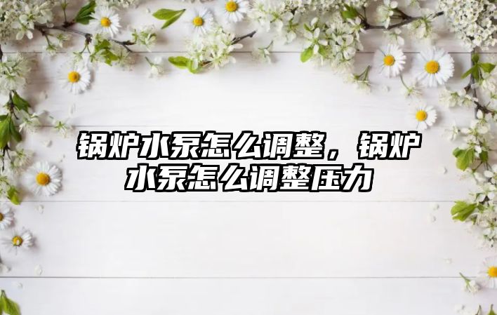 鍋爐水泵怎么調(diào)整，鍋爐水泵怎么調(diào)整壓力