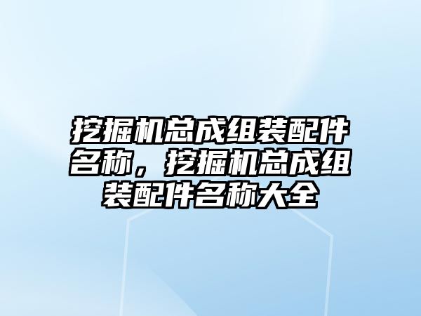 挖掘機總成組裝配件名稱，挖掘機總成組裝配件名稱大全