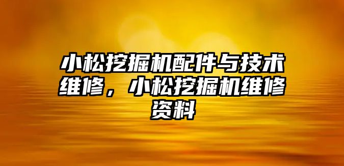 小松挖掘機配件與技術(shù)維修，小松挖掘機維修資料