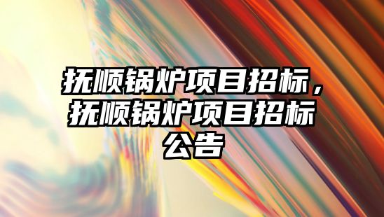 撫順鍋爐項目招標(biāo)，撫順鍋爐項目招標(biāo)公告