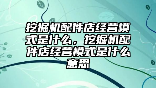 挖掘機配件店經(jīng)營模式是什么，挖掘機配件店經(jīng)營模式是什么意思