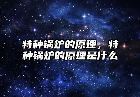 特種鍋爐的原理，特種鍋爐的原理是什么