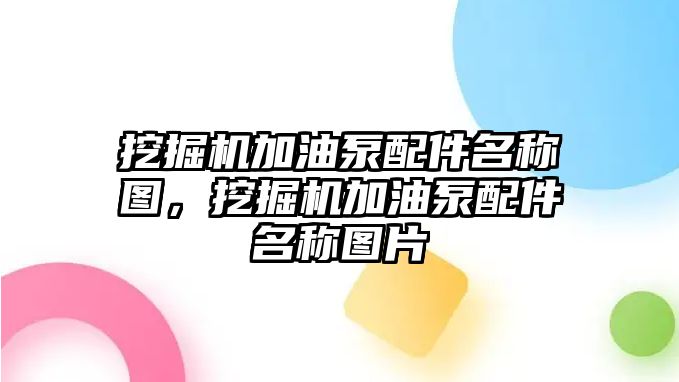 挖掘機加油泵配件名稱圖，挖掘機加油泵配件名稱圖片