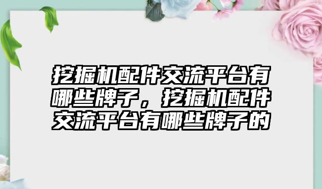 挖掘機(jī)配件交流平臺有哪些牌子，挖掘機(jī)配件交流平臺有哪些牌子的