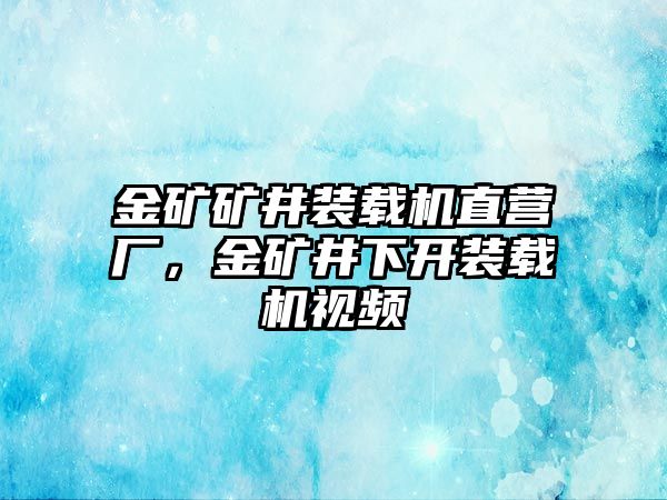 金礦礦井裝載機直營廠，金礦井下開裝載機視頻