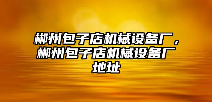 郴州包子店機(jī)械設(shè)備廠，郴州包子店機(jī)械設(shè)備廠地址